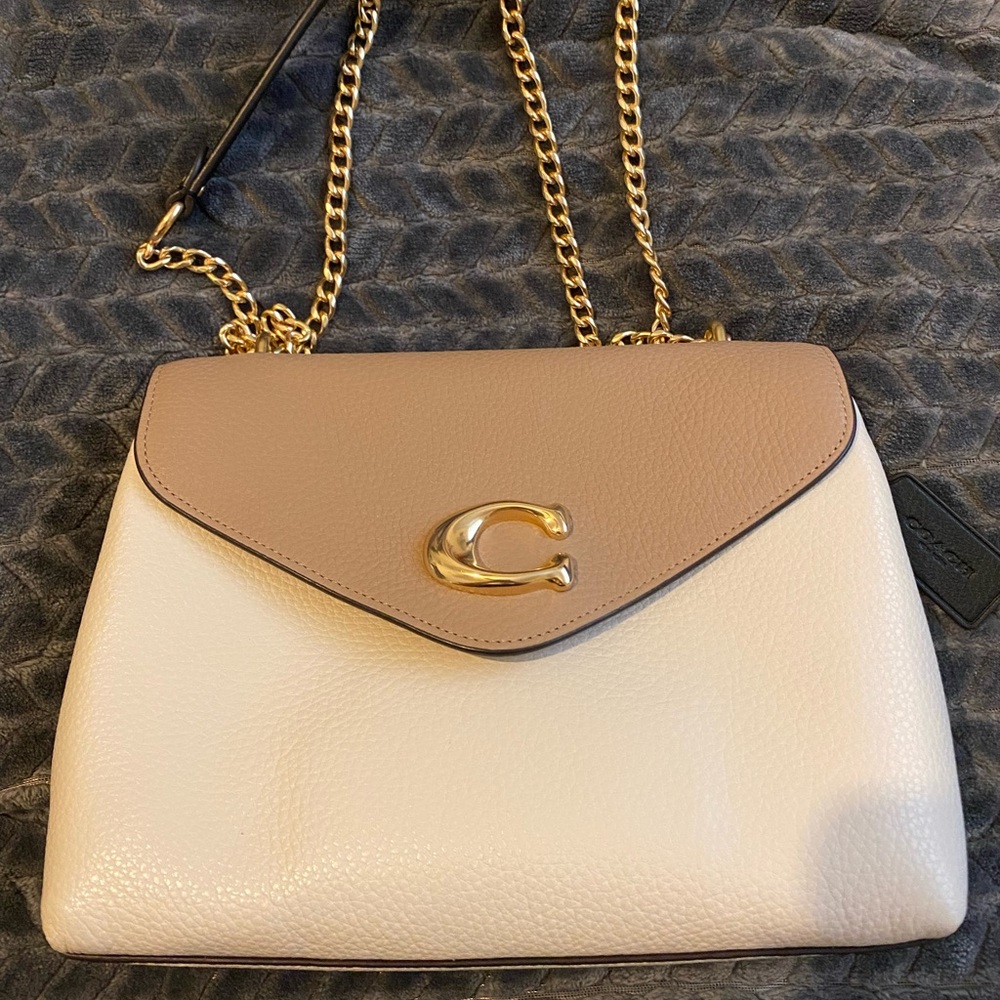 Coach Tammie shoulder bag in ivory and tan